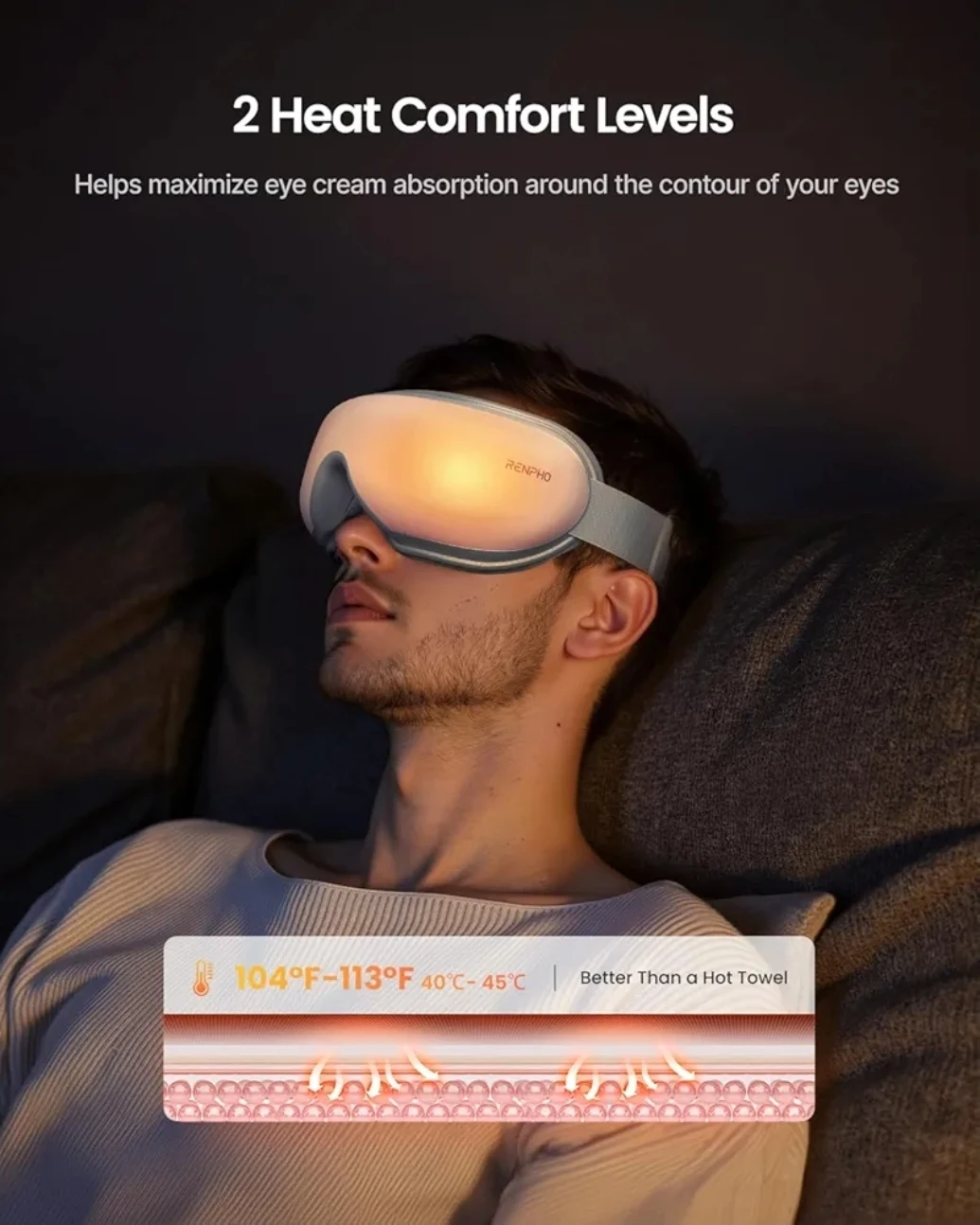 RENPHO Eye Massager with Heat and Bluetooth - photo 2