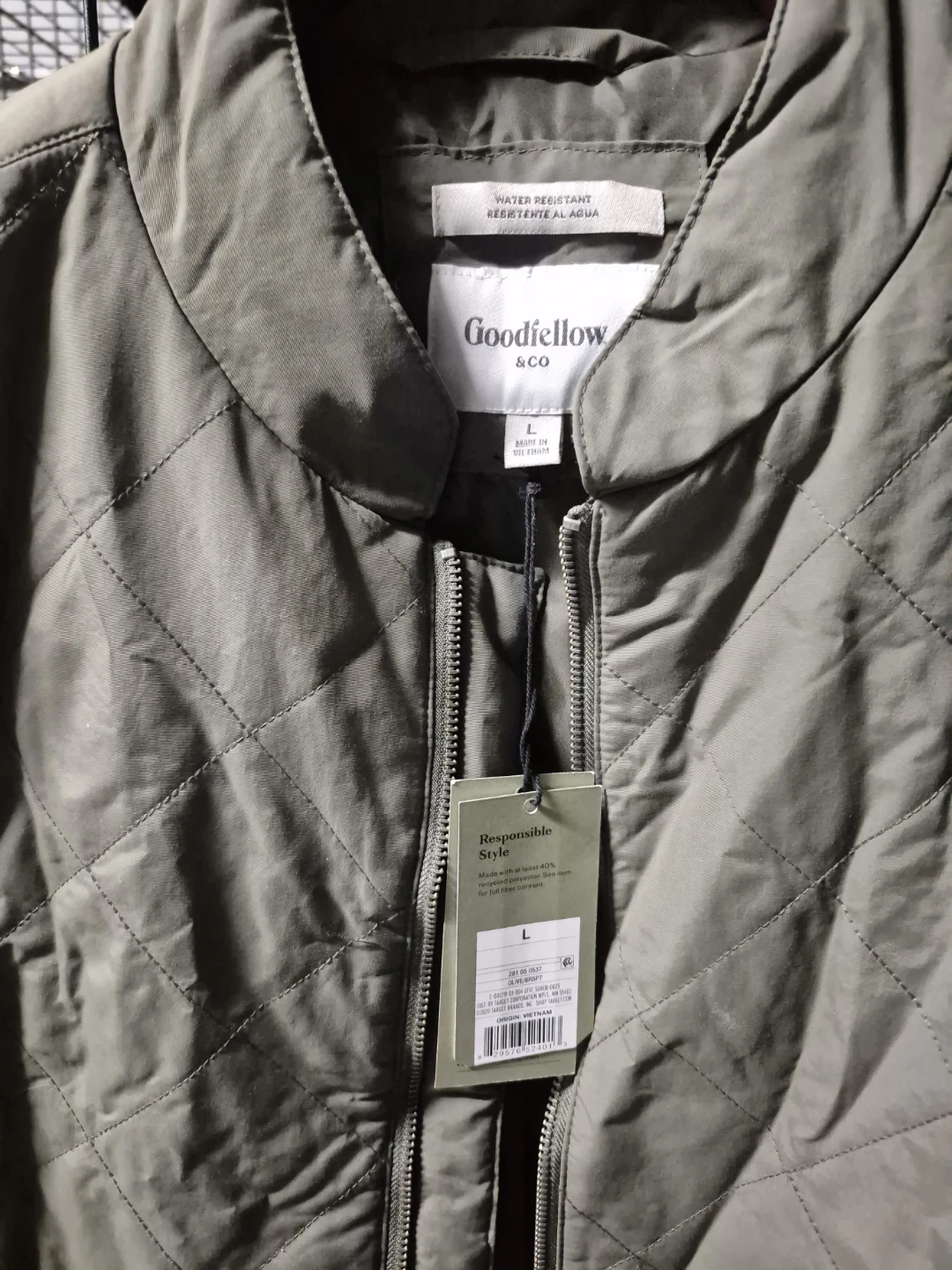 Goodfellow & Co Quilted Vest - Olive Green - Size L - photo 2
