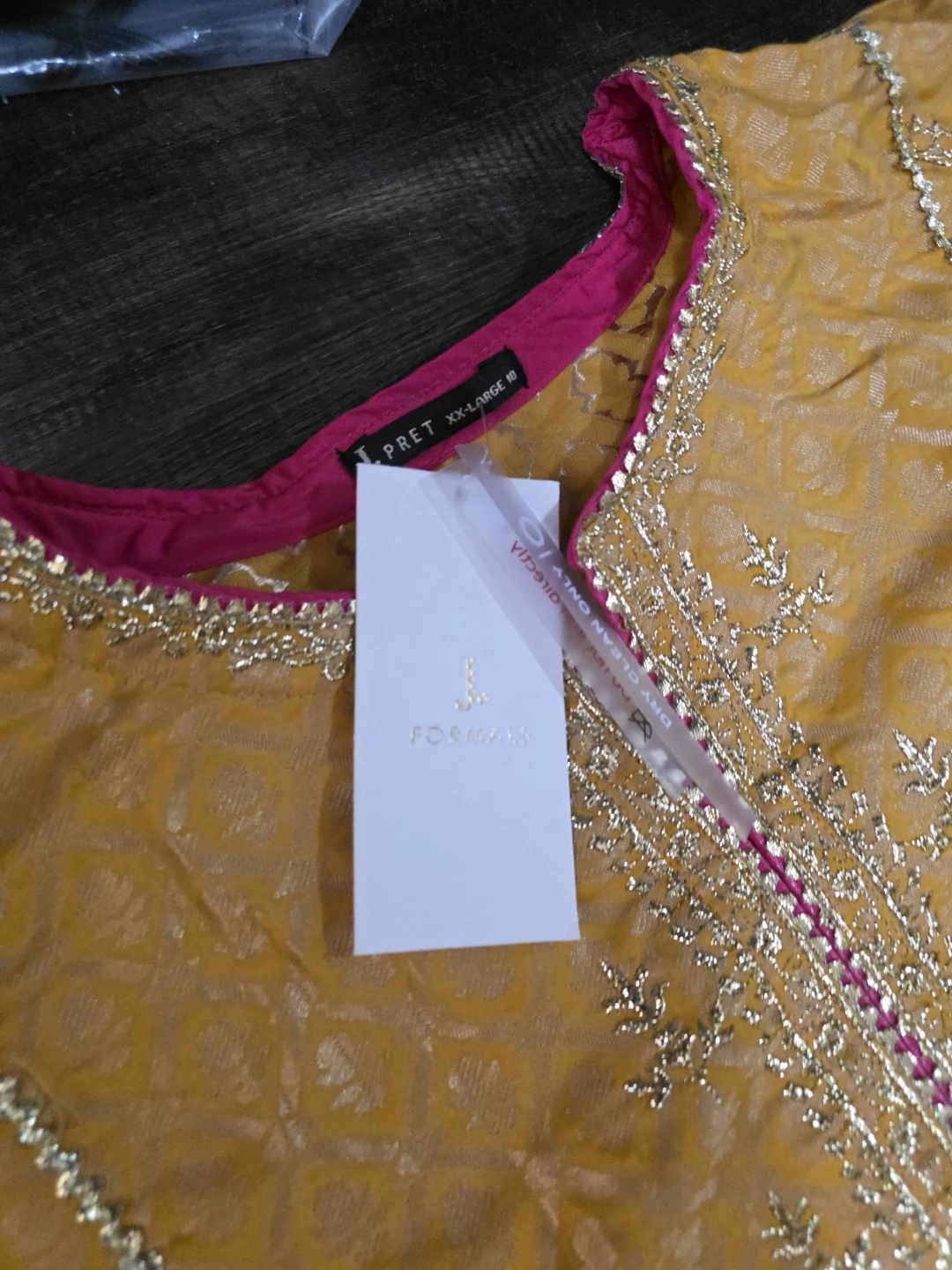 J. Formal  XX-Large Yellow Kurti 3 piece Dupatta - photo 2