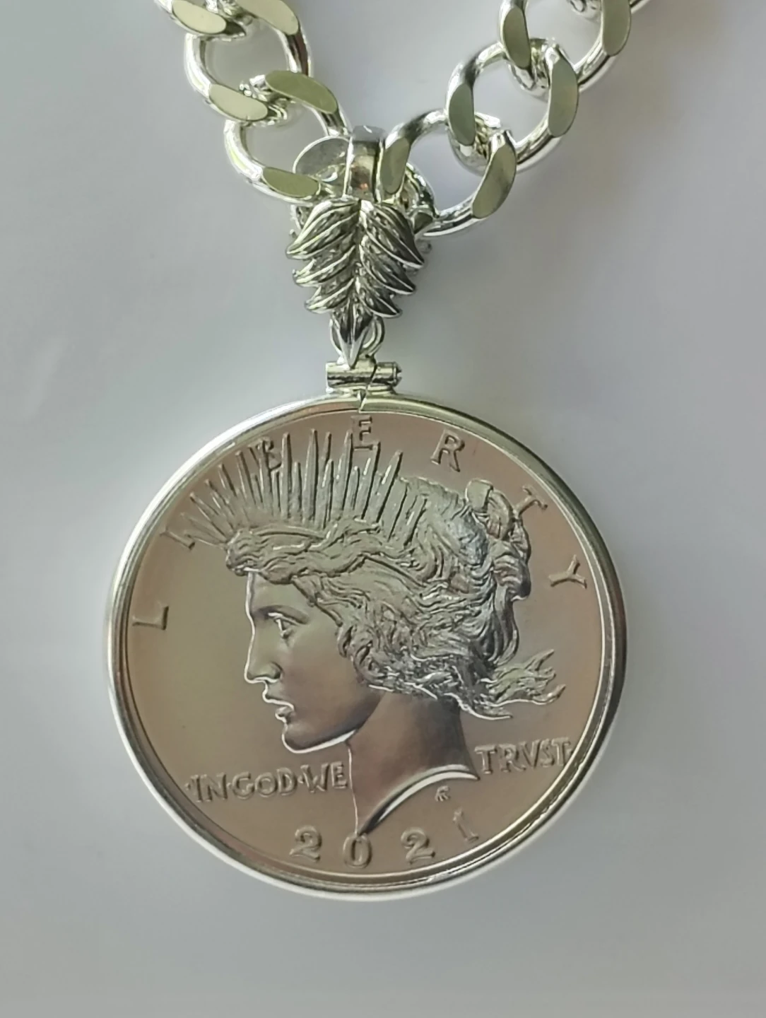 Peace Dollar Coin Pendant Necklace 2021 - photo 3