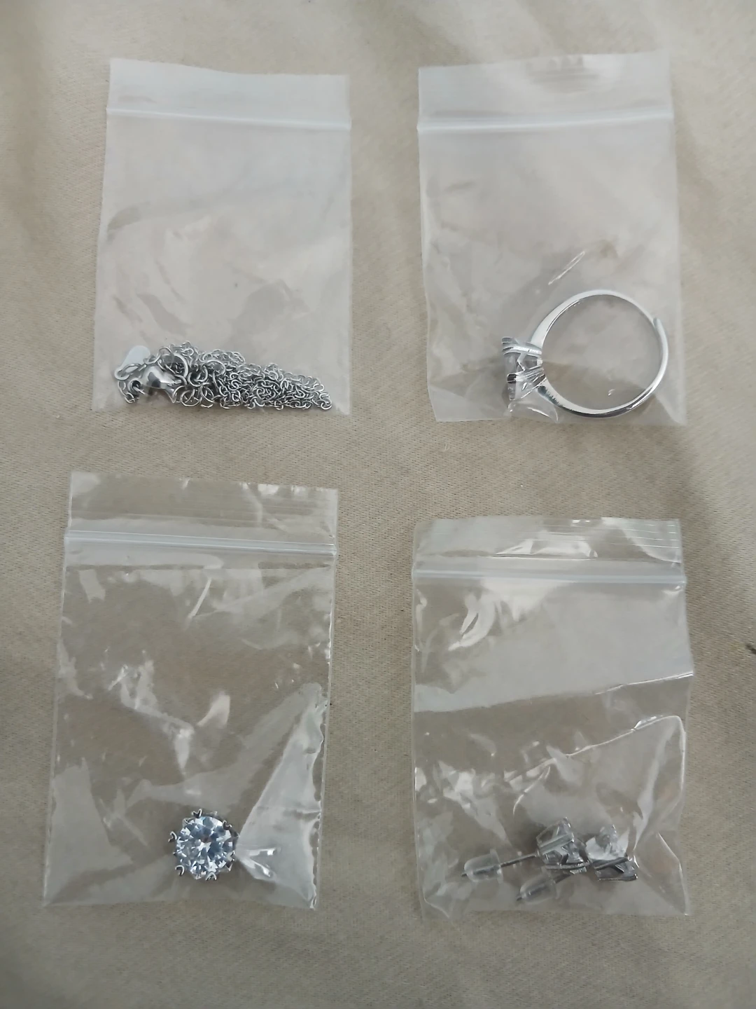 925 Silver, Moissanite, And Platinum Jewelry Set