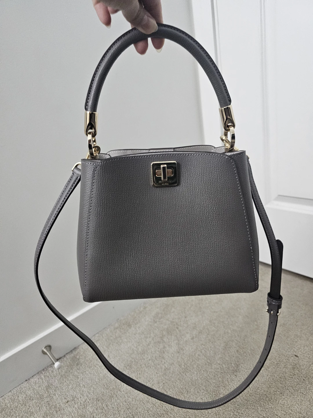 Authentic Kate Spade Phoebe Dark Grey Leather Handbag
