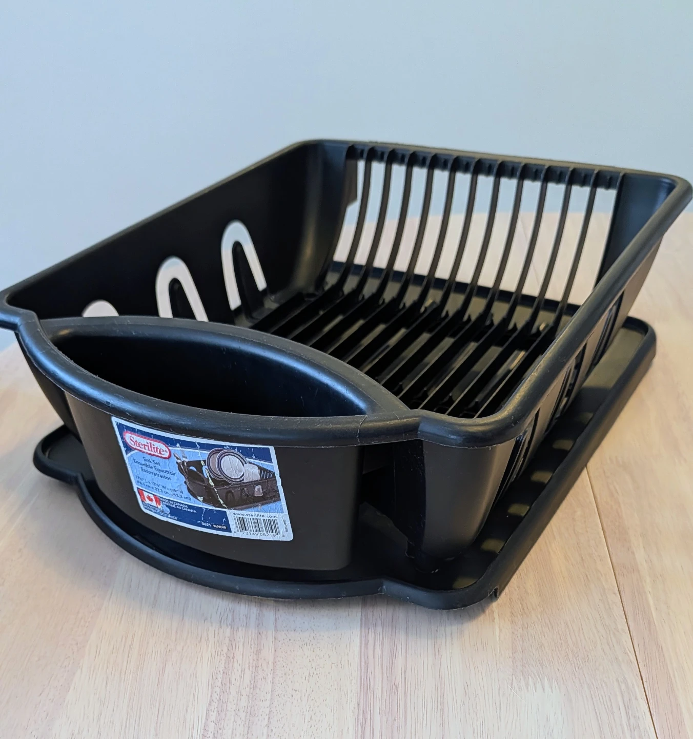 Sterilite Black Dish Drying Rack with Utensil Holder
