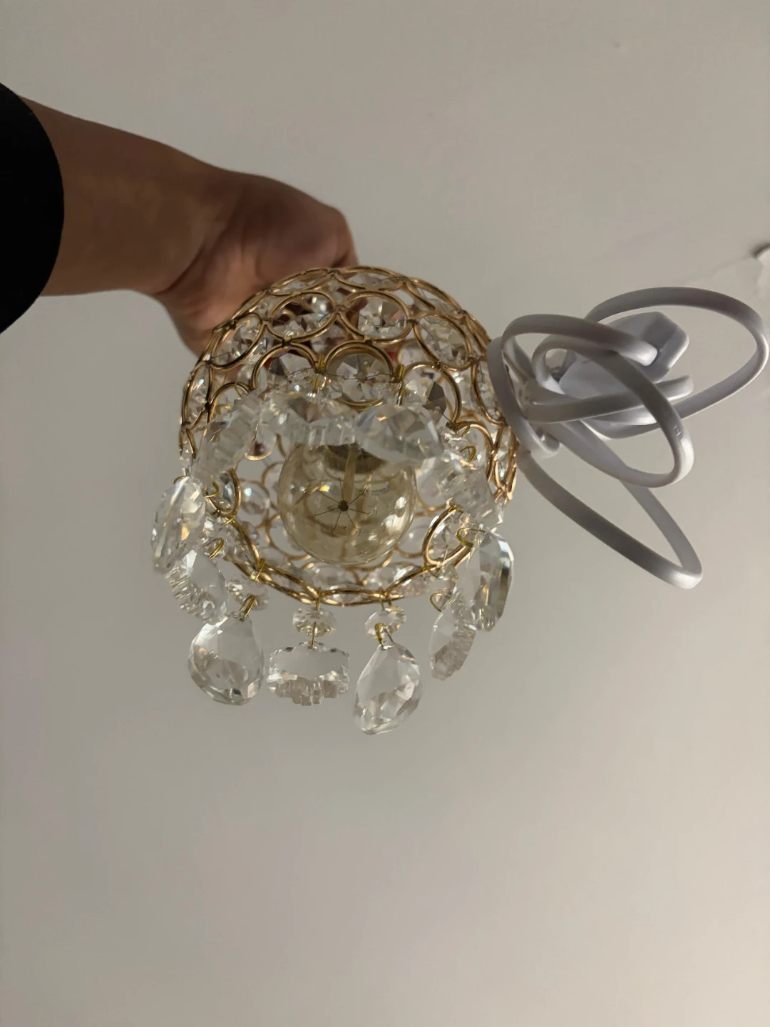 Crystal Ball Pendant Light Fixture - Gold Finish - photo 2