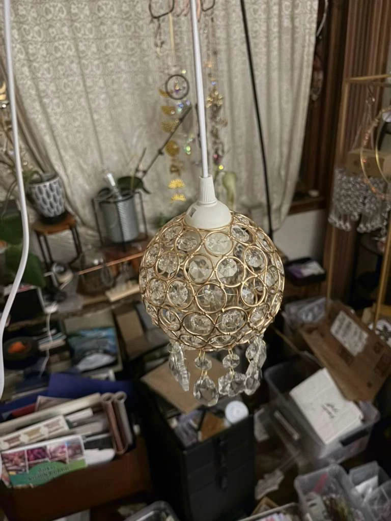 Crystal Ball Pendant Light Fixture - Gold Finish - photo 4
