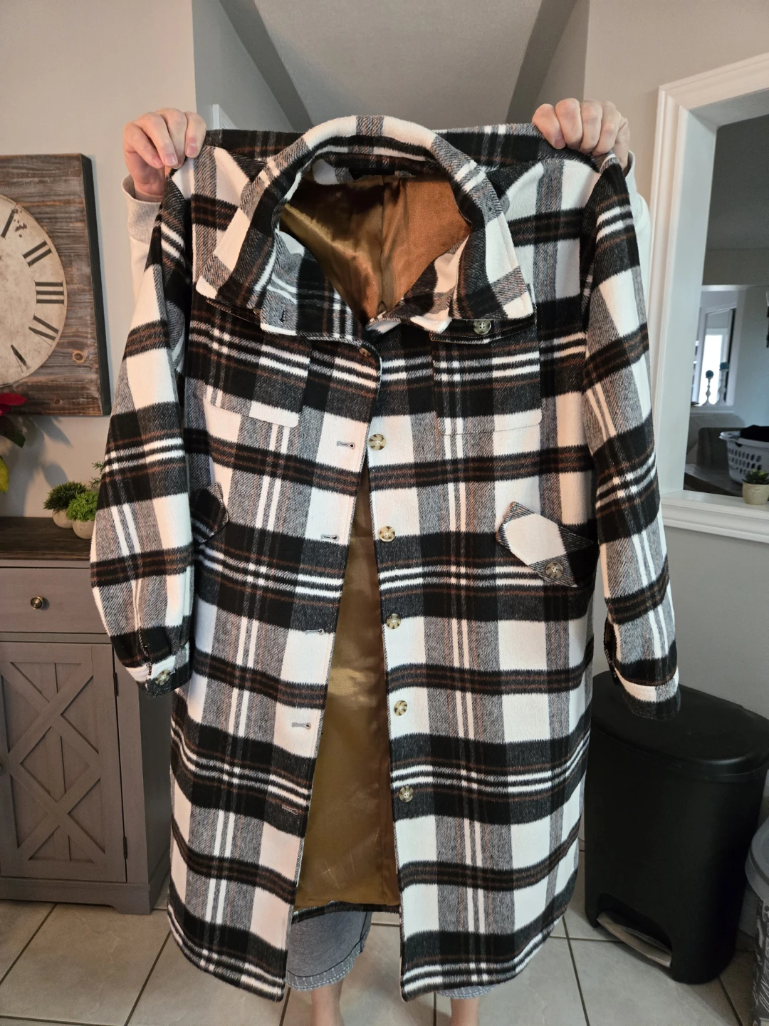 EEUC Canoe & Lake The Lake Jacket - Black White Rust Plaid