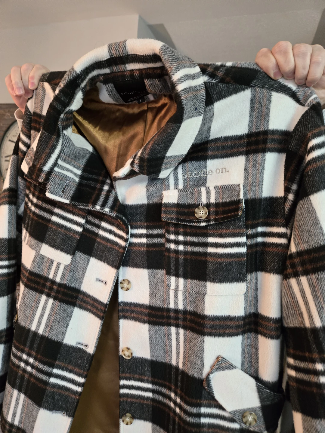 EEUC Canoe & Lake The Lake Jacket - Black White Rust Plaid - photo 2