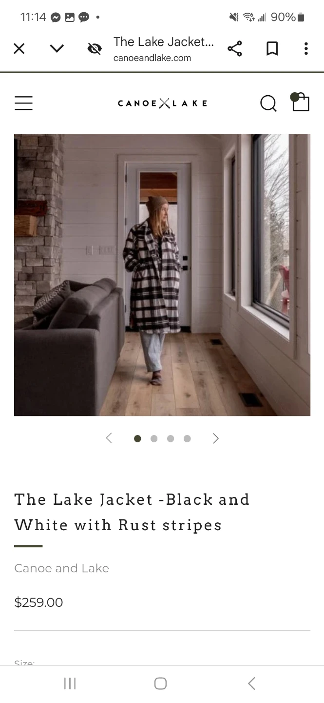 EEUC Canoe & Lake The Lake Jacket - Black White Rust Plaid - photo 3