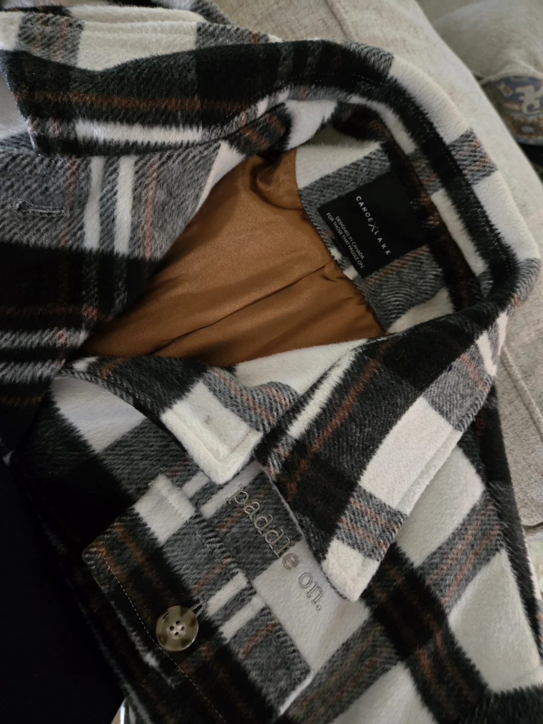 EEUC Canoe & Lake The Lake Jacket - Black White Rust Plaid - photo 5