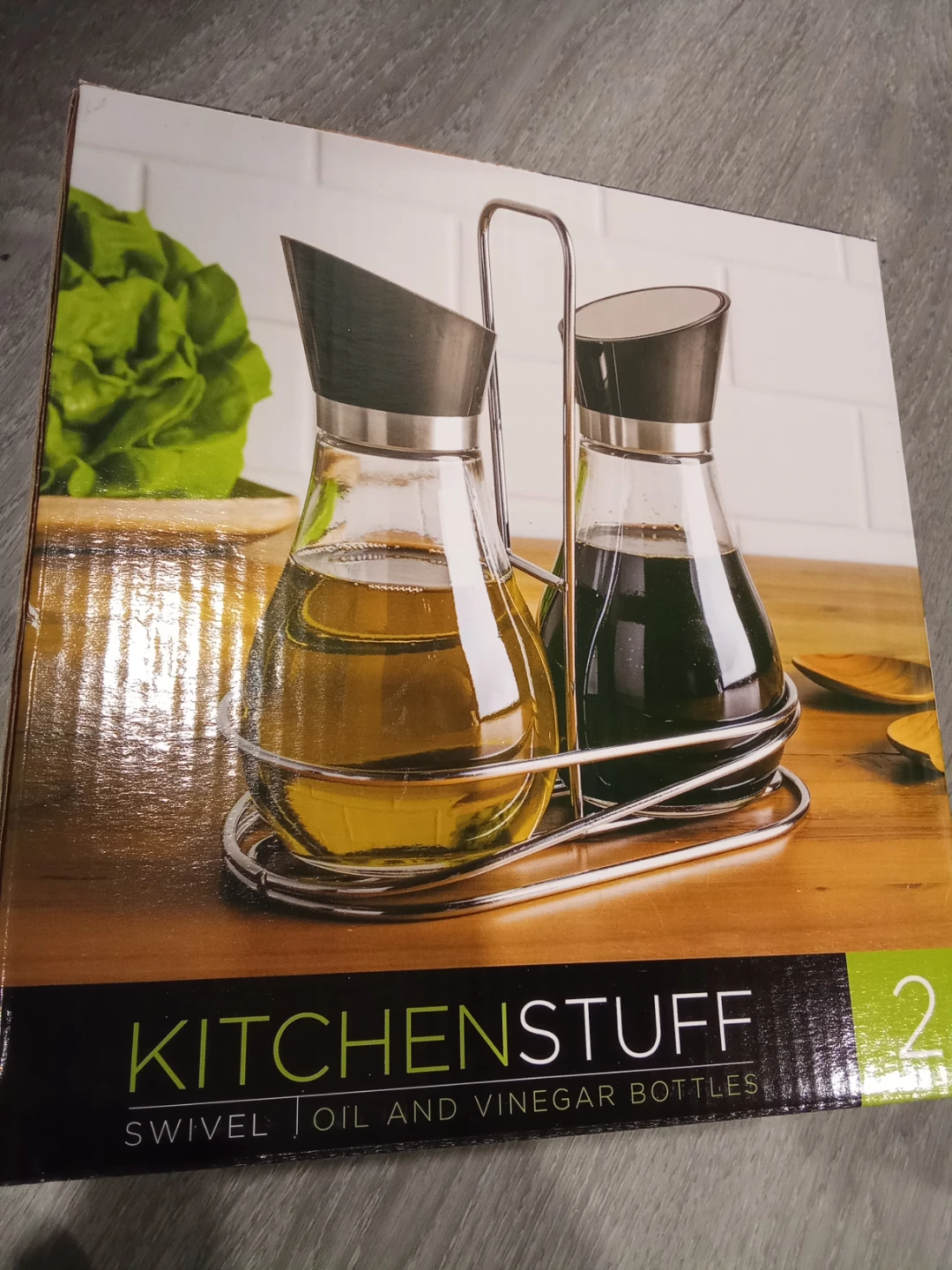 NEW KitchenStuff Swivel Oil and Vinegar Bottles