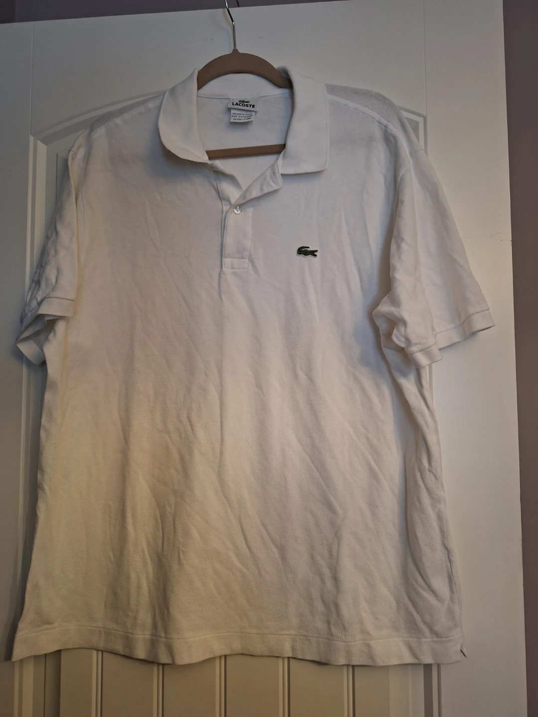 White Lacoste Polo Shirt mens
