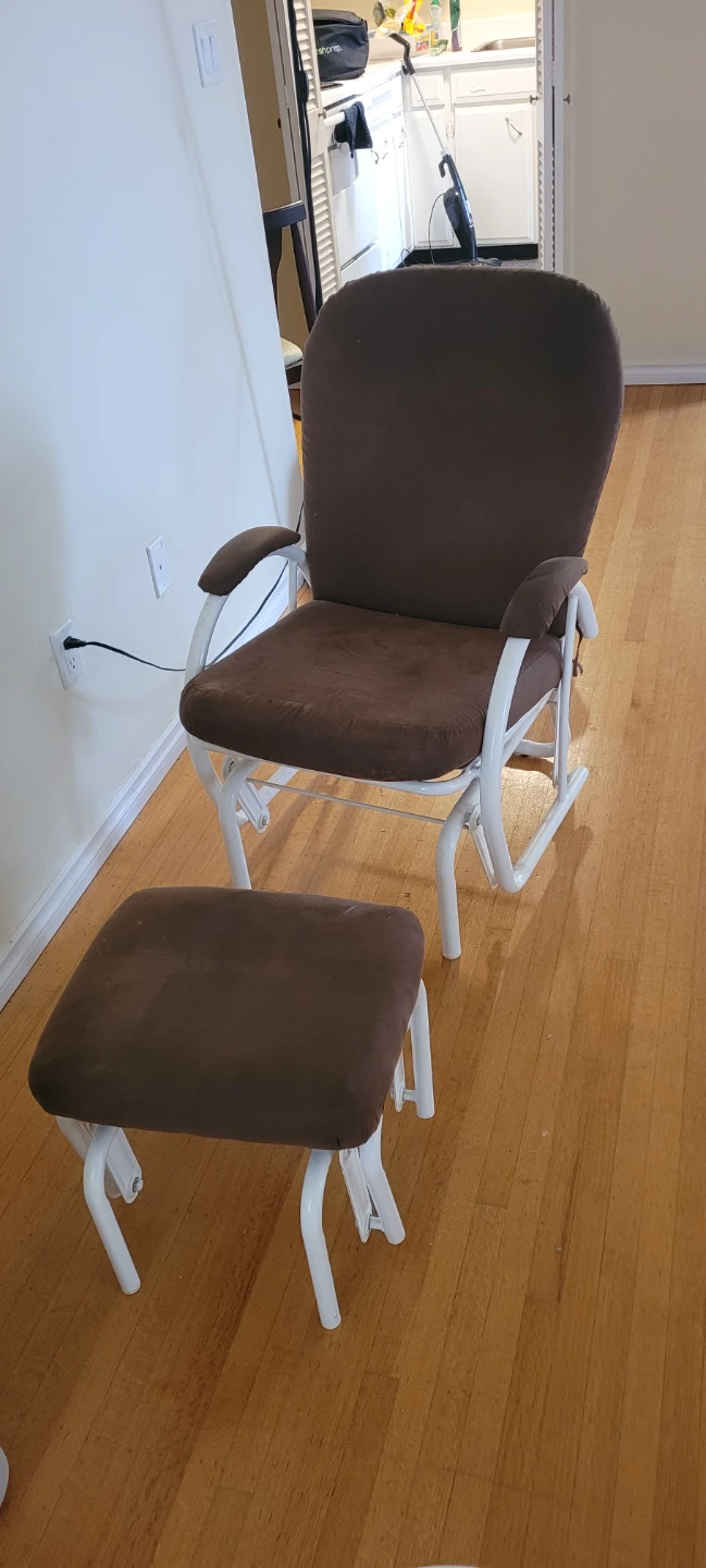 Glider Chair and Ottoman Set - Brown