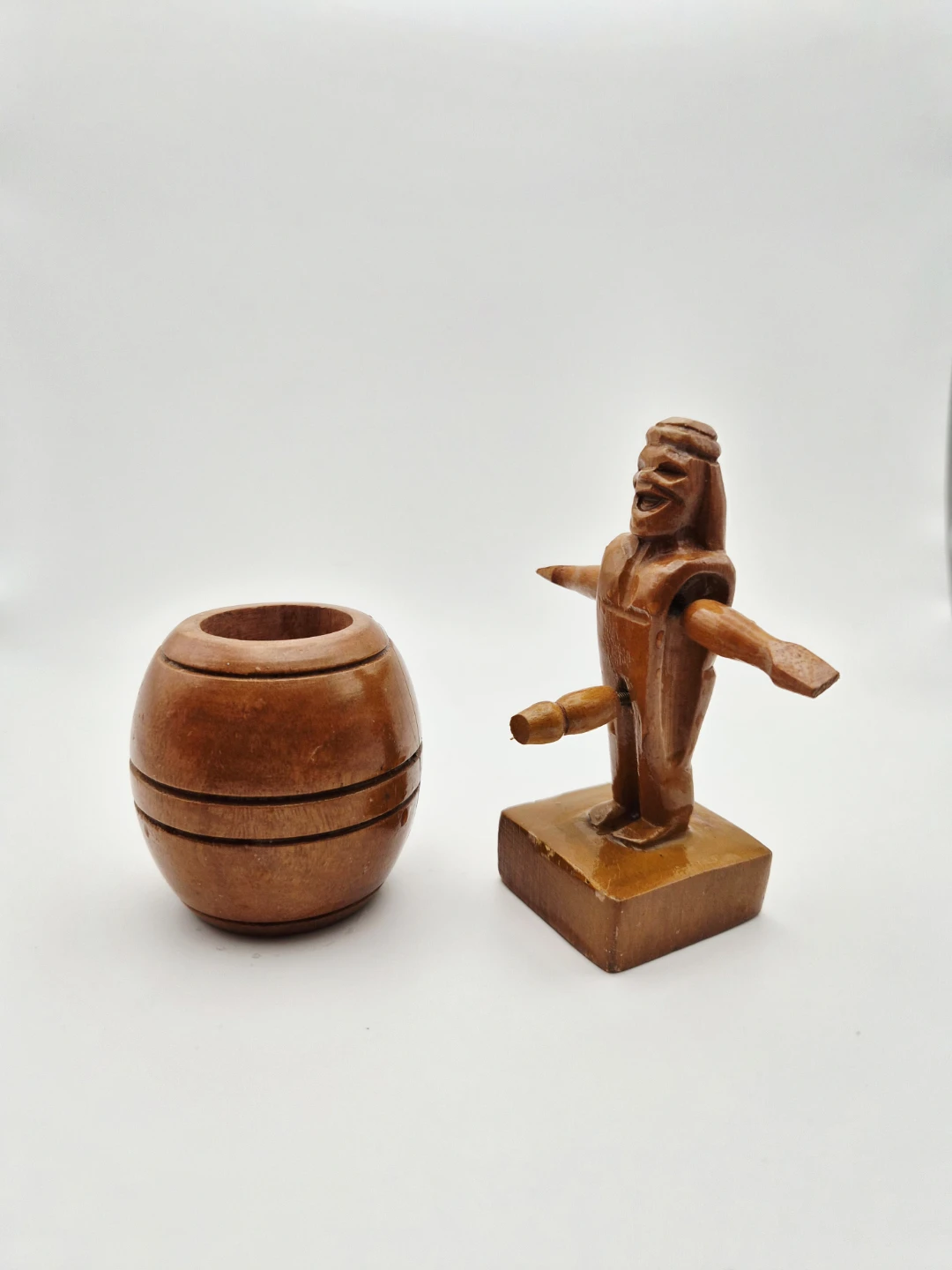 🤣 Wooden Figurine with Barrel