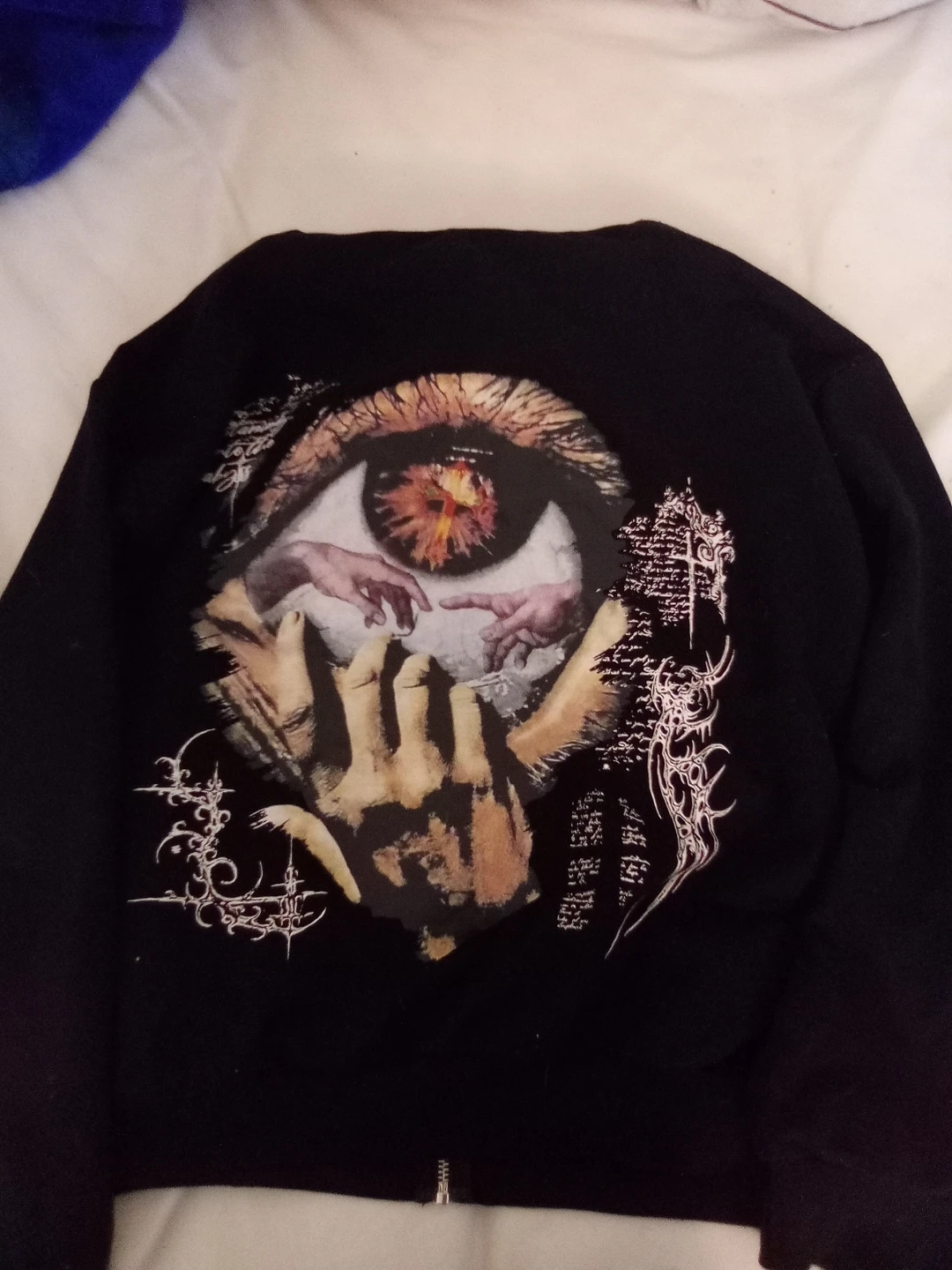Black Hoodie with Graphic Print