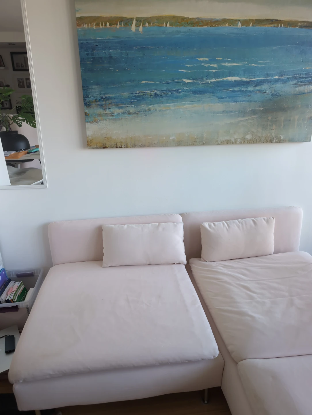 Light Pink Sectional Sofa with Chaise - photo 2