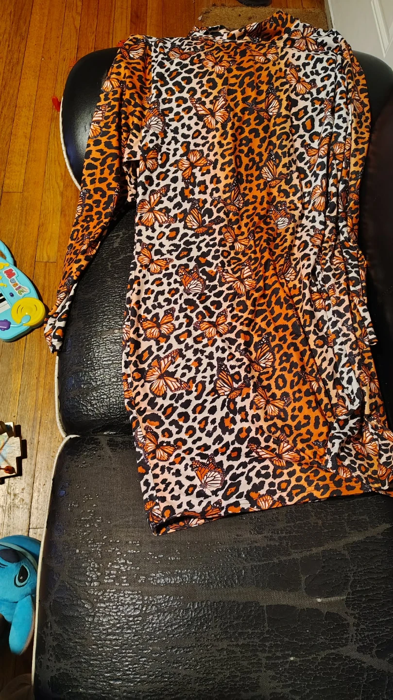 Women's Cheetah Butterfly Print Dress