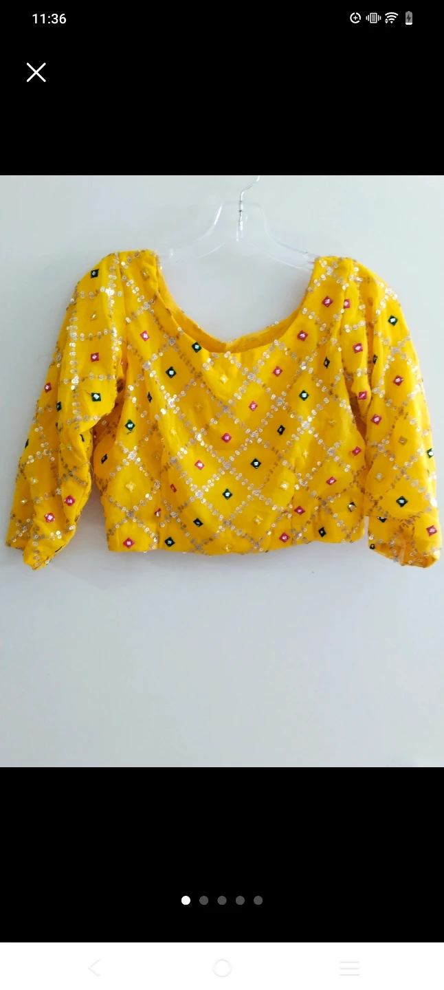 Yellow Embroidered Blouse and plazo Set