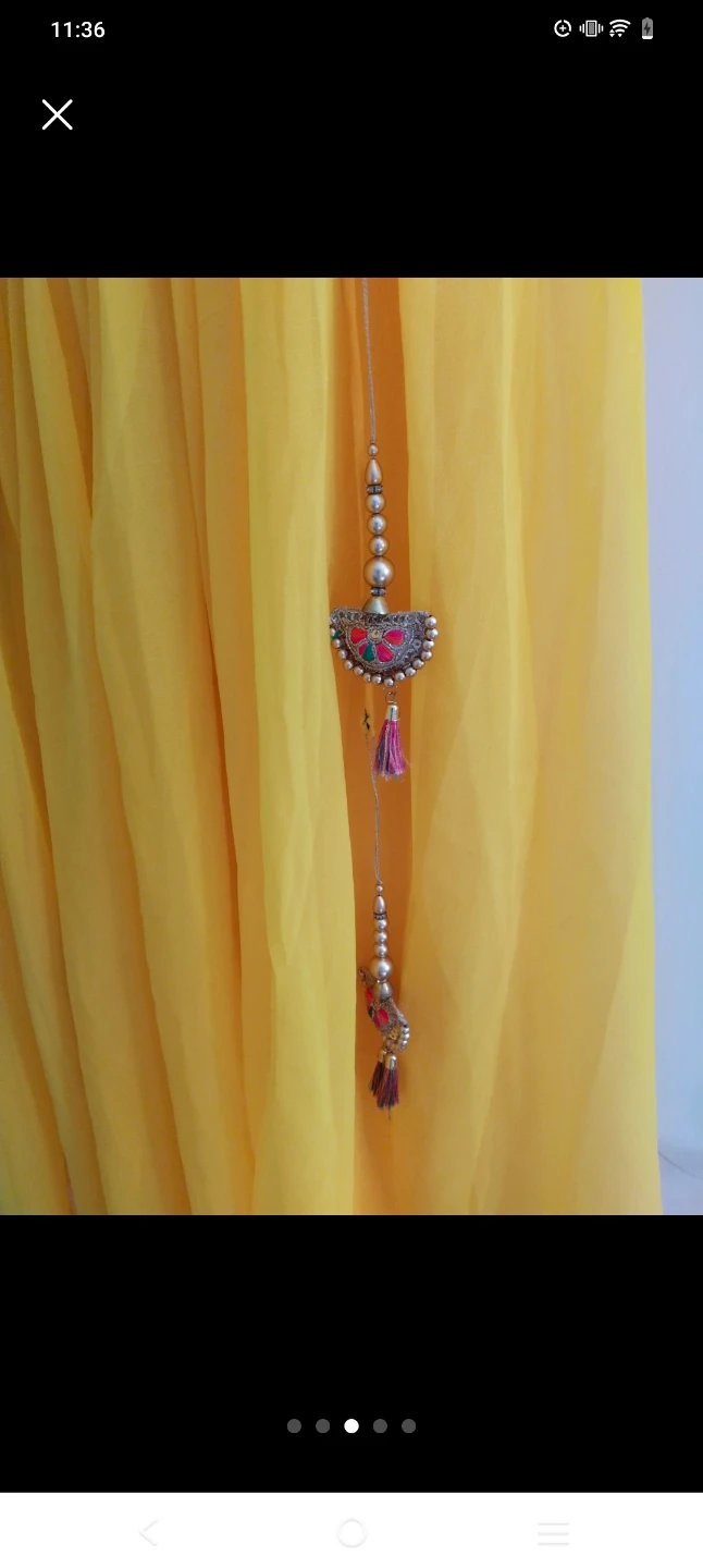 Yellow Embroidered Blouse and plazo Set - photo 3