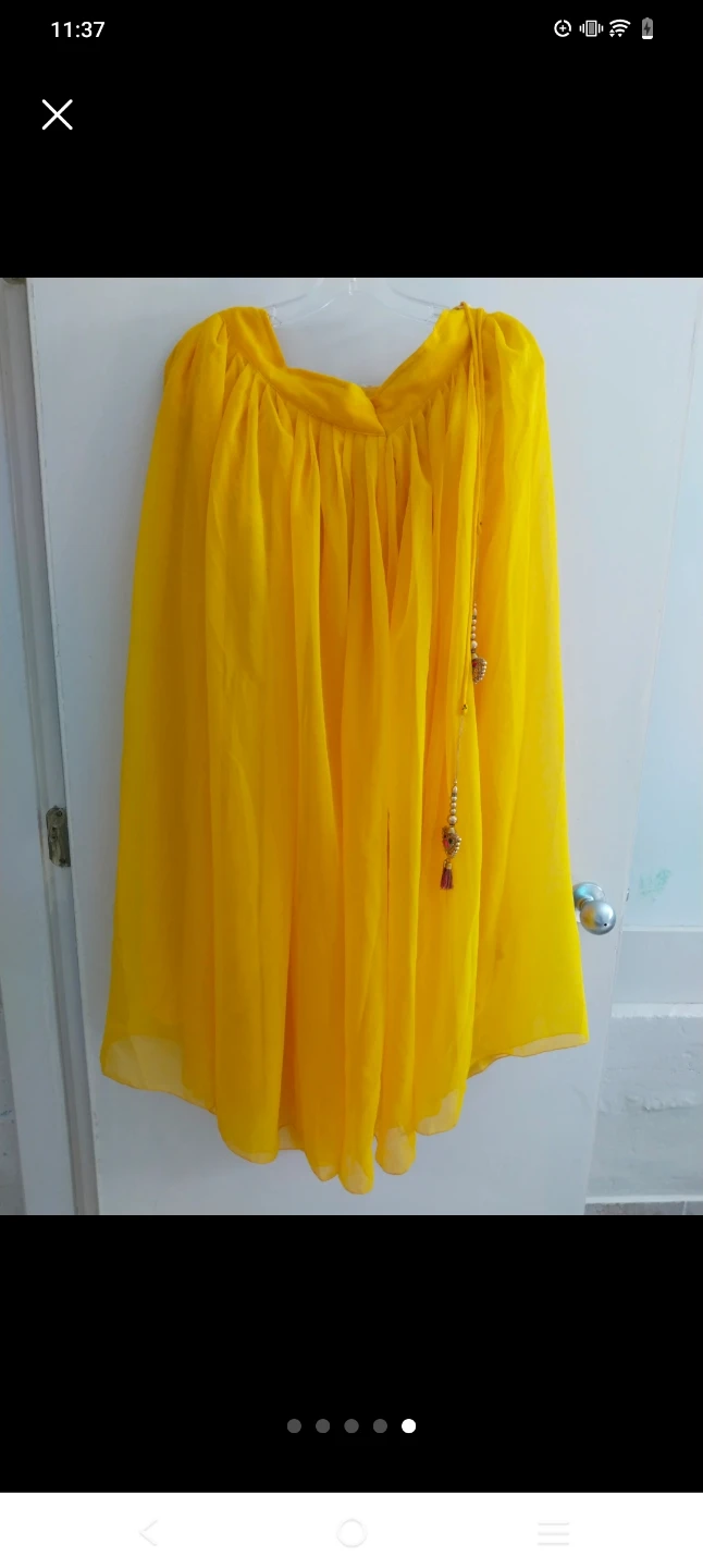 Yellow Embroidered Blouse and plazo Set - photo 5