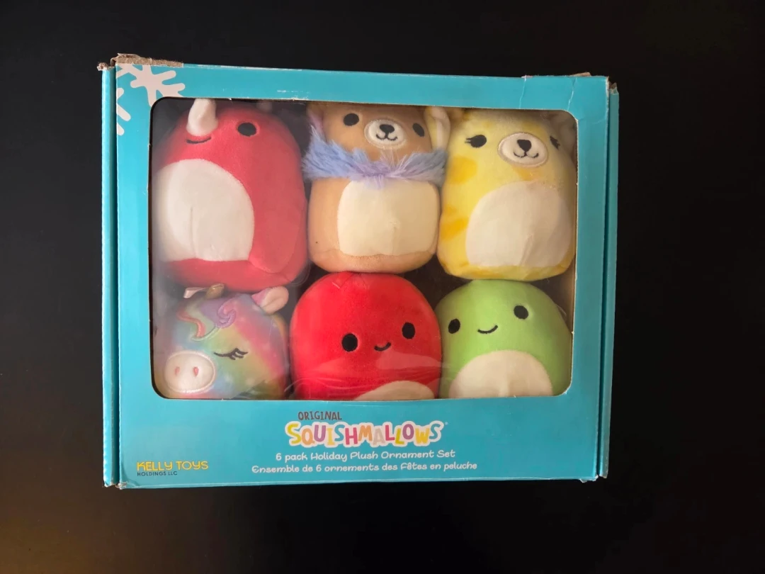 Original Squishmallows 6 Pack Holiday Plush Ornament Set