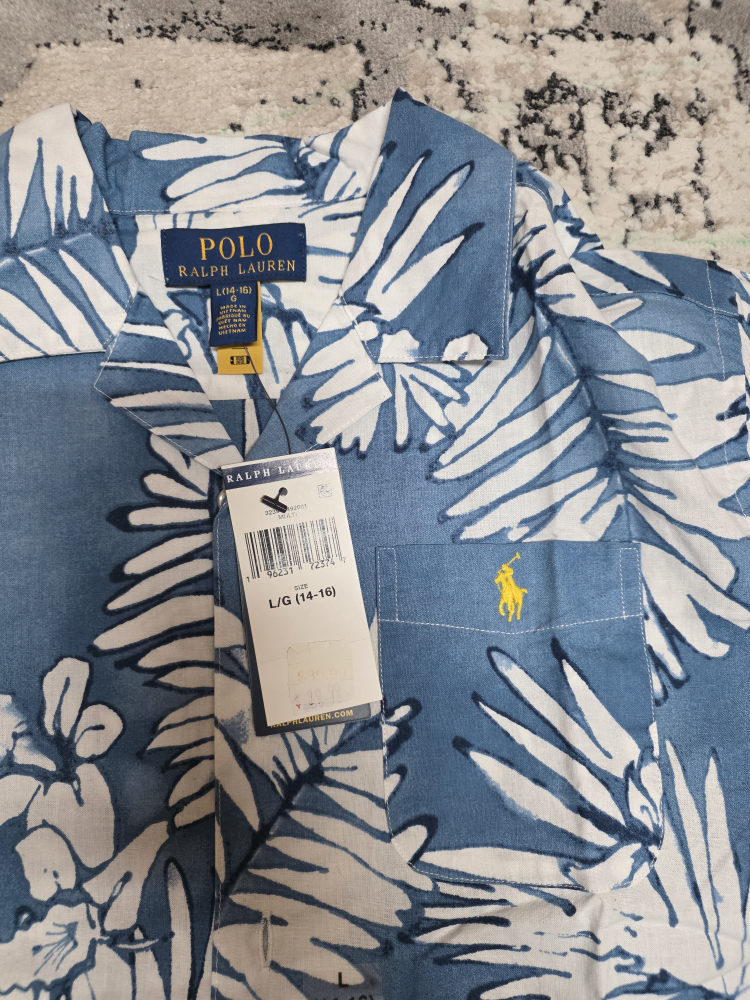 Polo Ralph Lauren Blue Floral Shirt Size L (14-16) - photo 2
