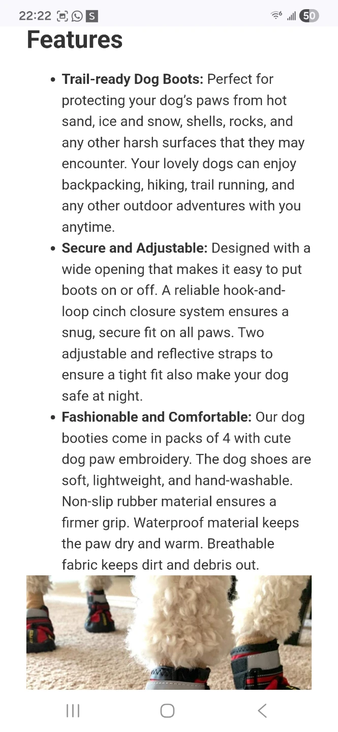 QUMYPETS Dog Boots Size 4 - Set of 4 - photo 4