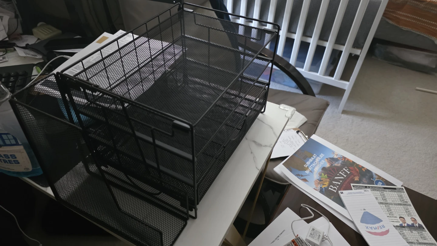 Black Mesh Desk Organizer with 4 Tiers - photo 2
