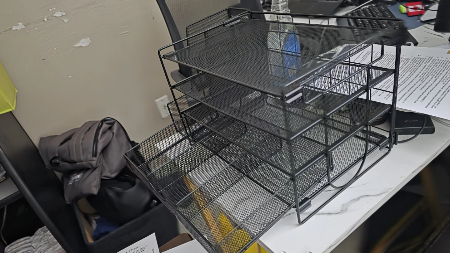 Black Mesh Desk Organizer with 4 Tiers - photo 3