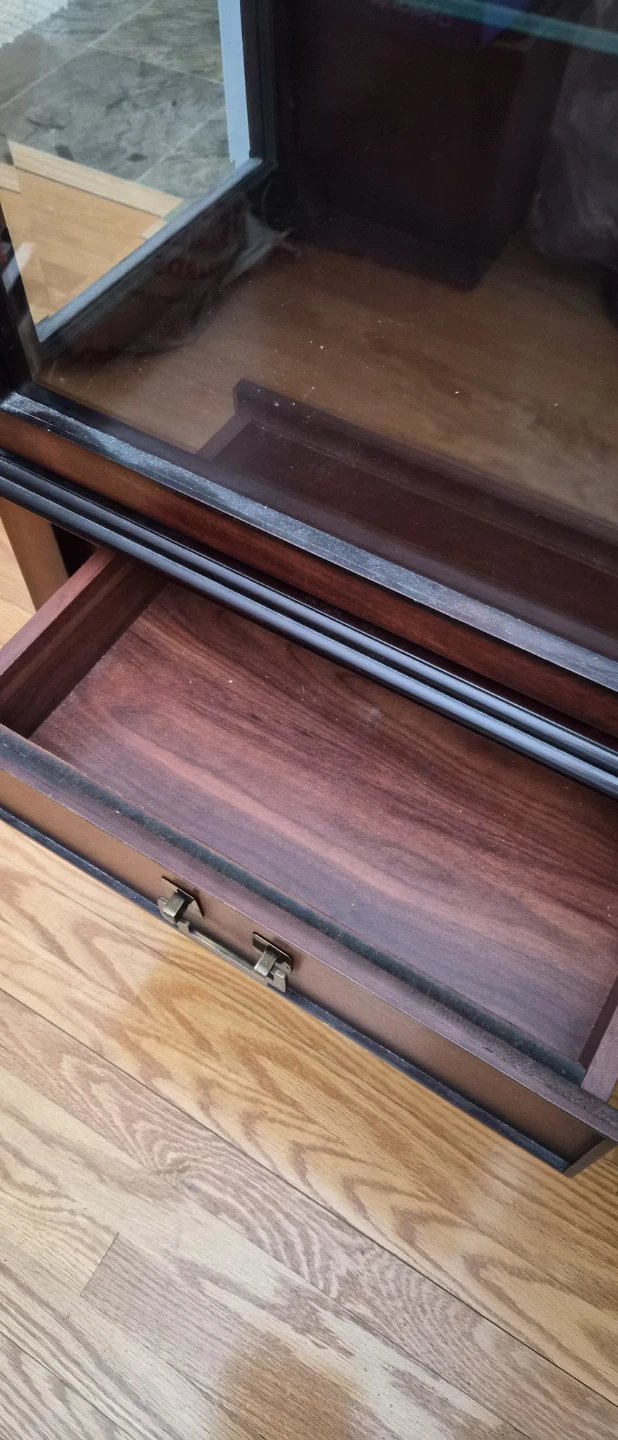 Wooden China Cabinet with Glass Doors and Drawers - photo 4
