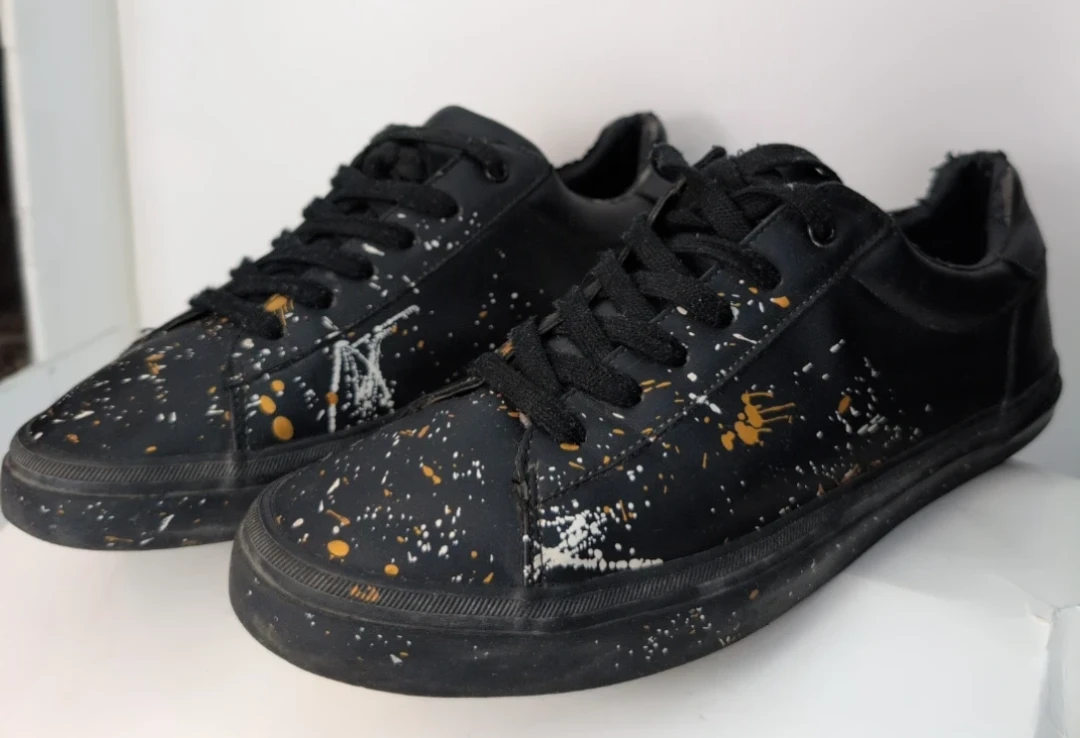 Black Splatter Low Top Sneakers