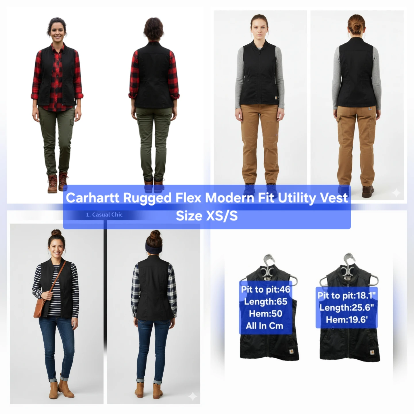🏆 Carhartt Rugged Flex Modern Fit Utility Vest Size XS/S