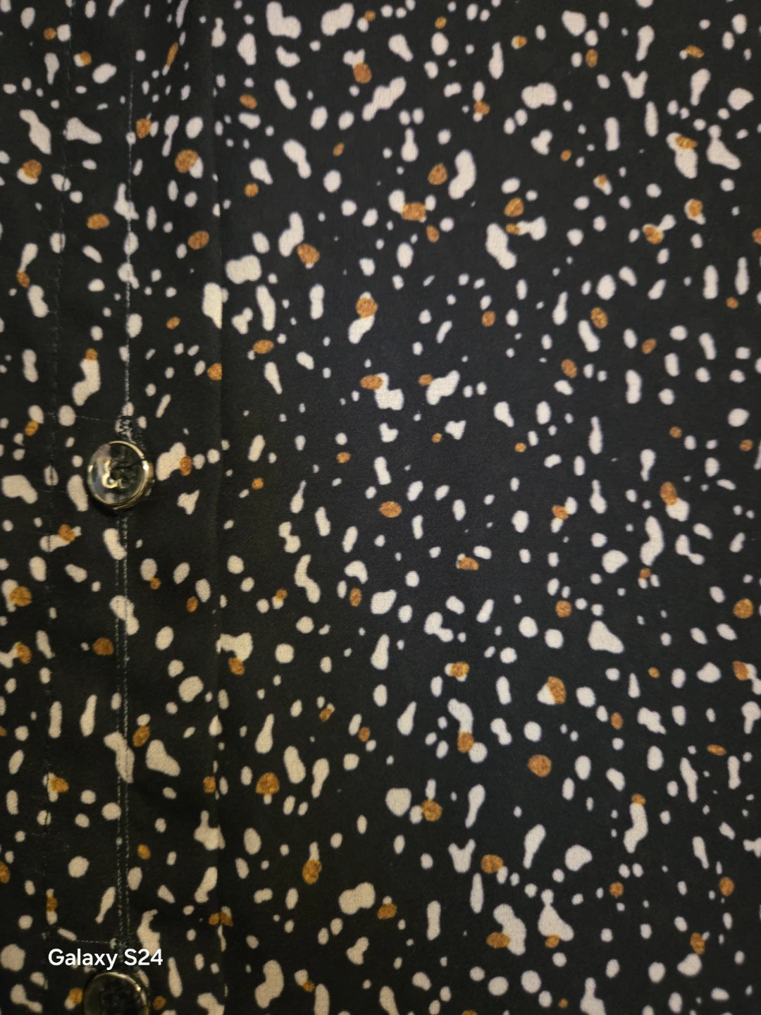 Pistache Women's Black Speckled Print Button-Up Shirt - photo 2