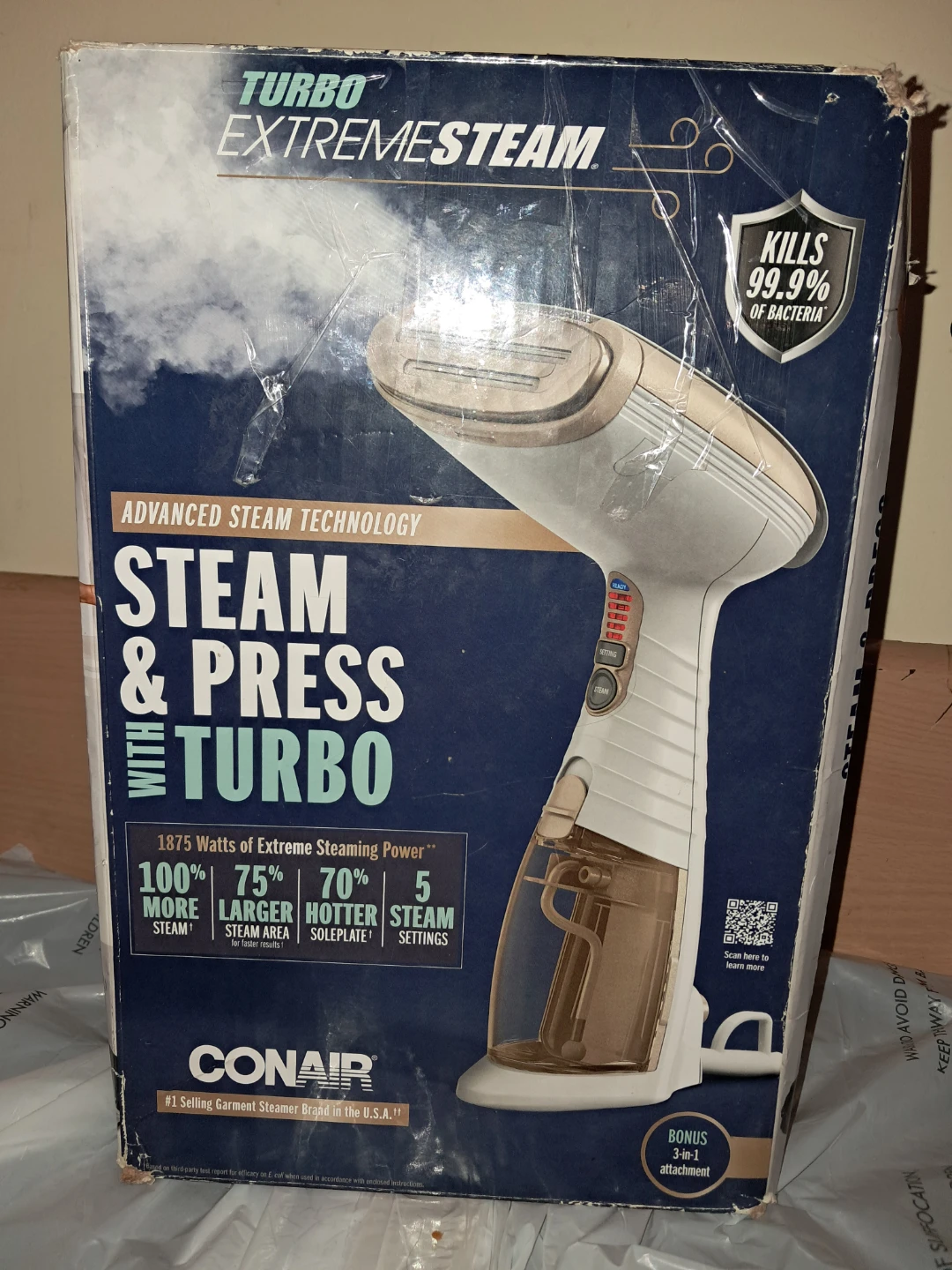 Steam y press with turbo
