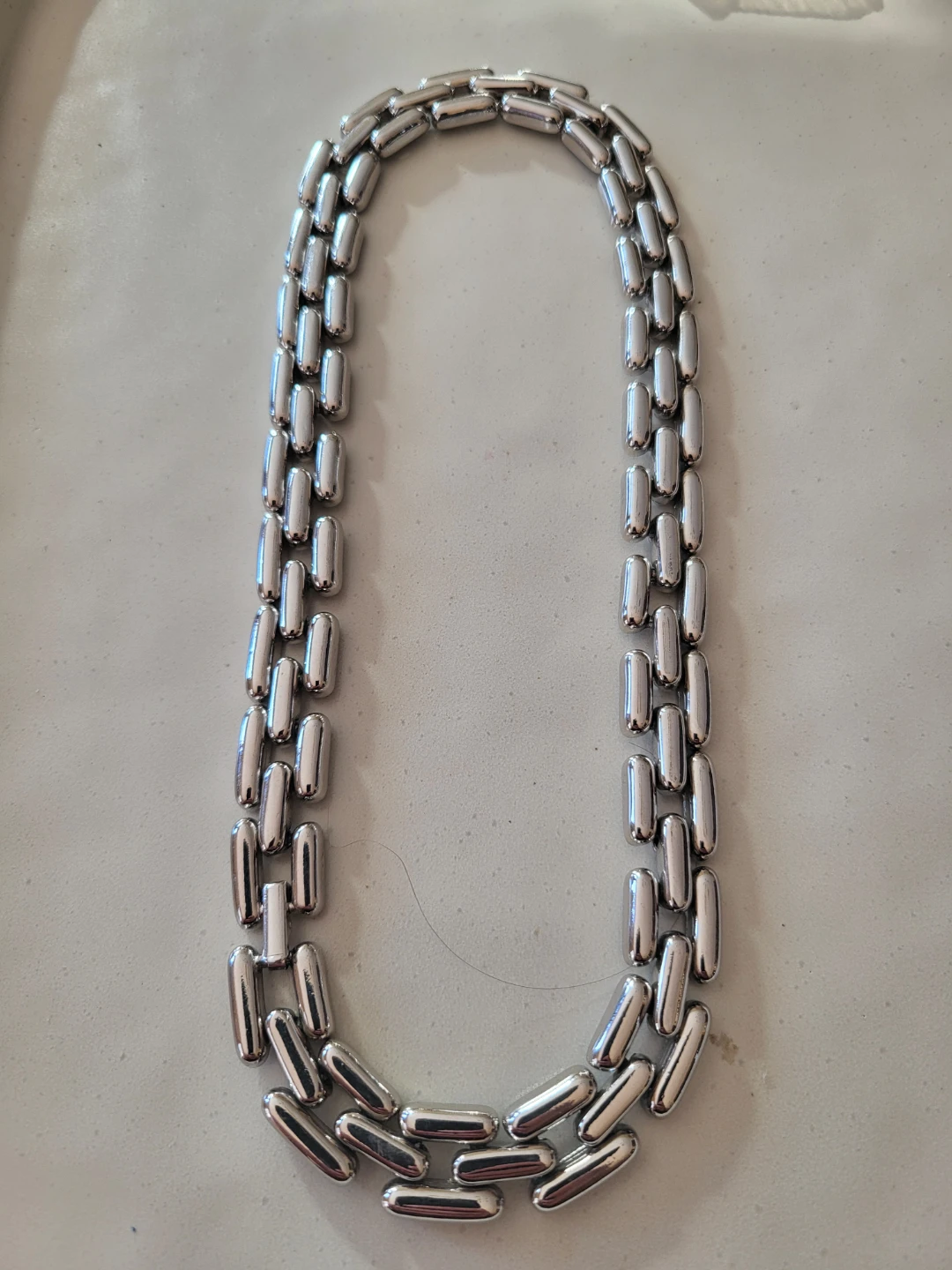 Silver Tone Link Necklace