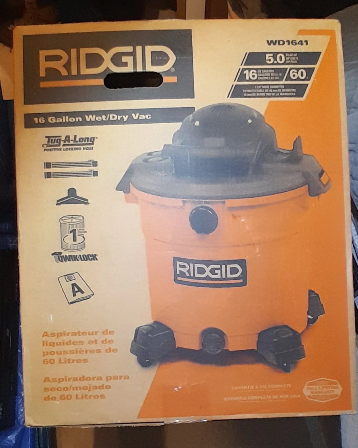 RIDGID 16 Gallon Wet/Dry Vac WD1641