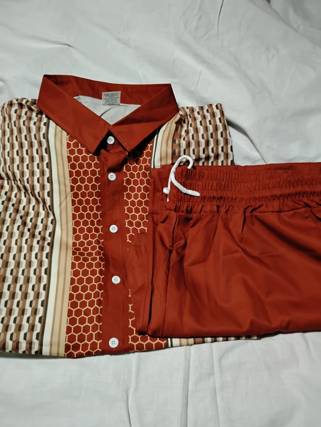 Men's Short Sleeve Shirt and long  pant Set - Medium - photo 2