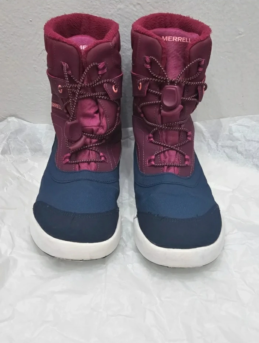 Merrell Waterproof Winter Boots - Burgundy/Navy Size (6)
