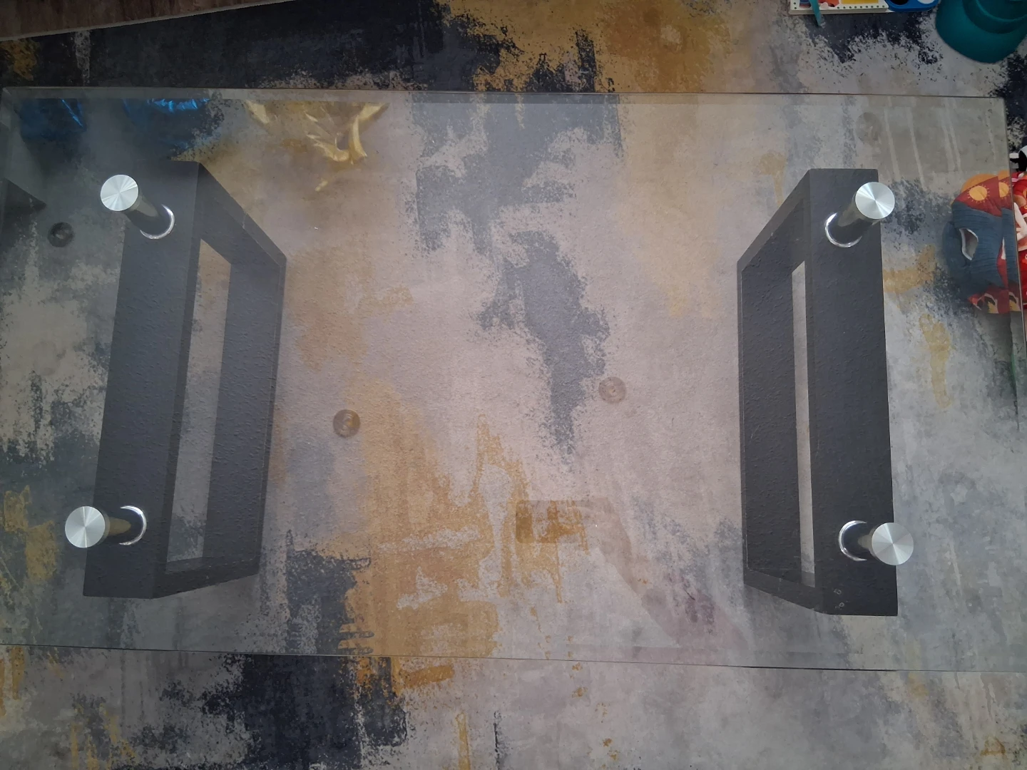 Glass Coffee Table with Black Base - photo 2