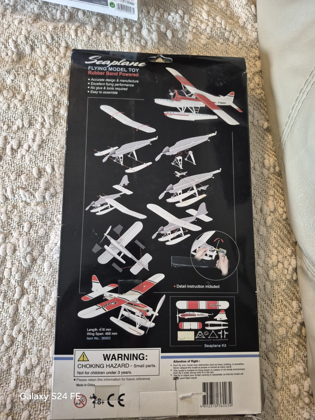Seaplane Flying Model Toy Rubber Band Powered - photo 3