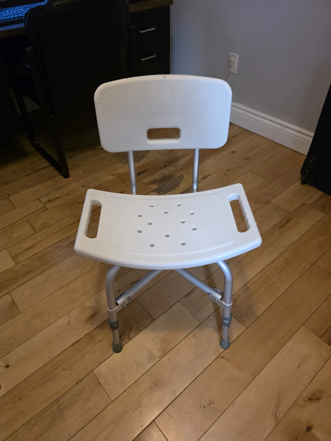White Shower Chair with Back