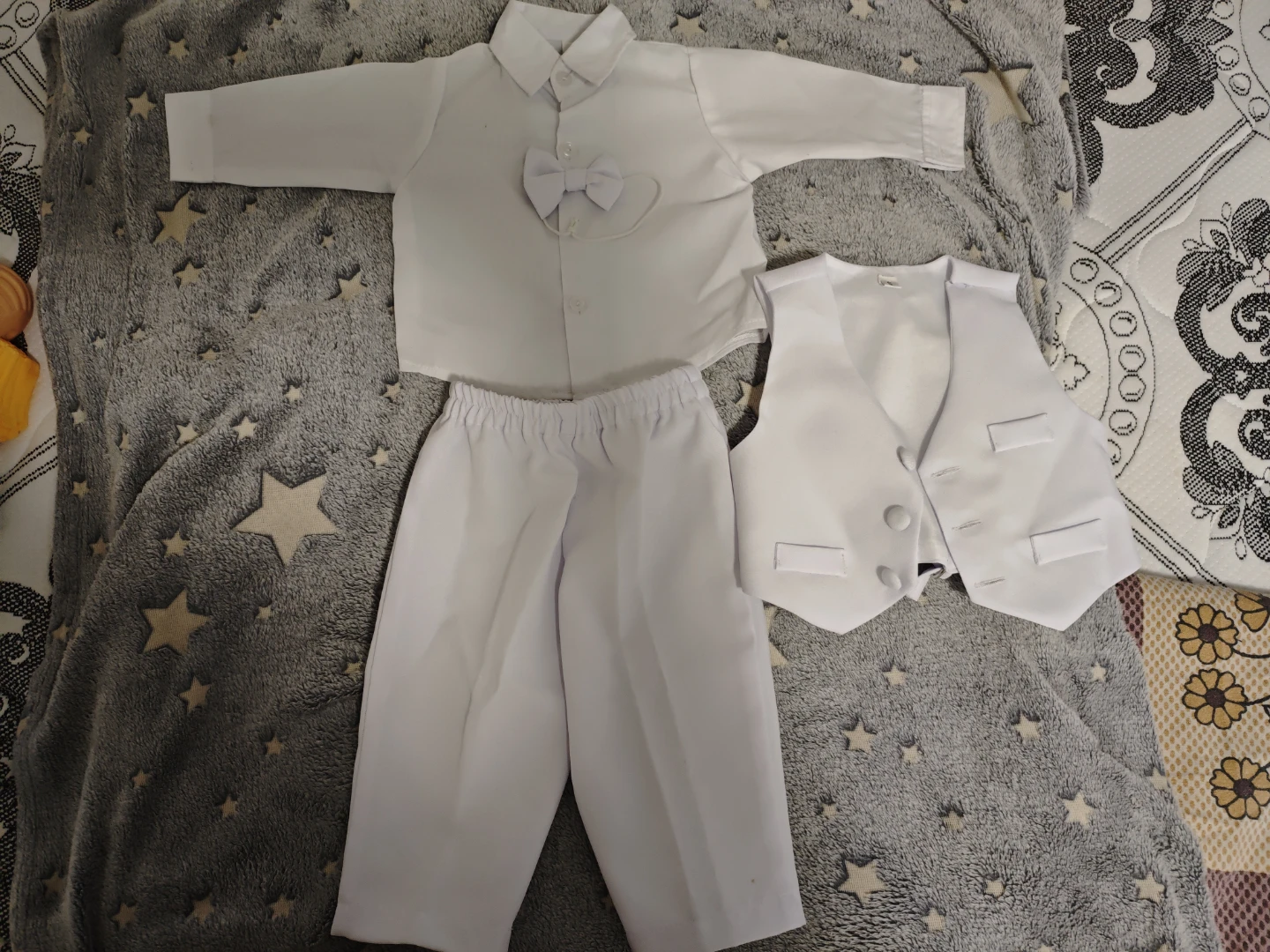 White Baby Christening Suit 3 Piece Set