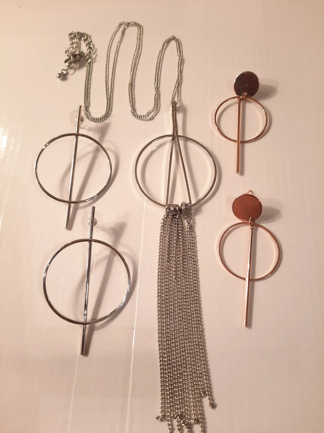Geometric Earring and Necklace Set