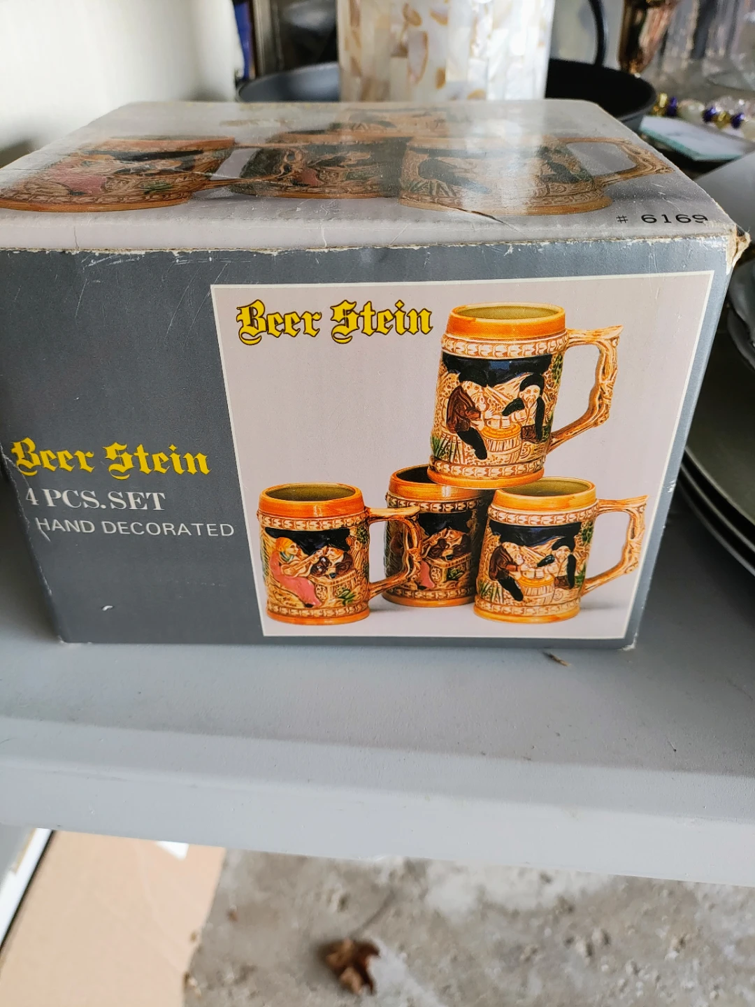Beer Stein 4 Piece Set Hand Decorated #6169 Mugs - photo 5