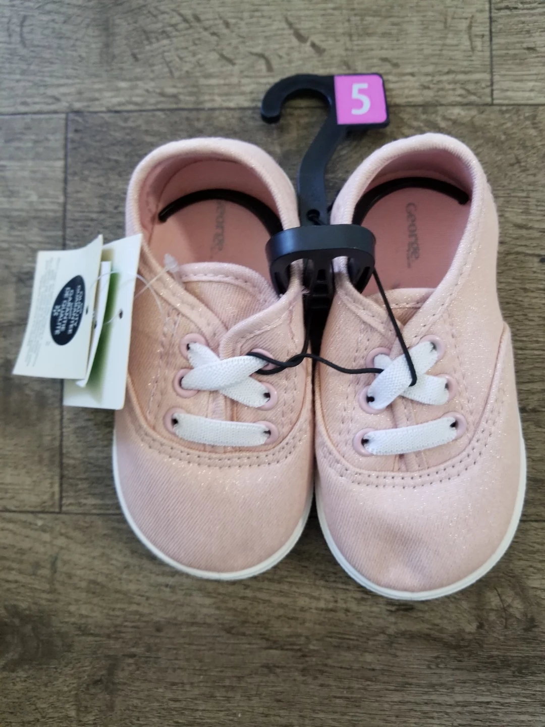 George Toddler Girls Pink Glitter Lace-Up Shoes Size 5