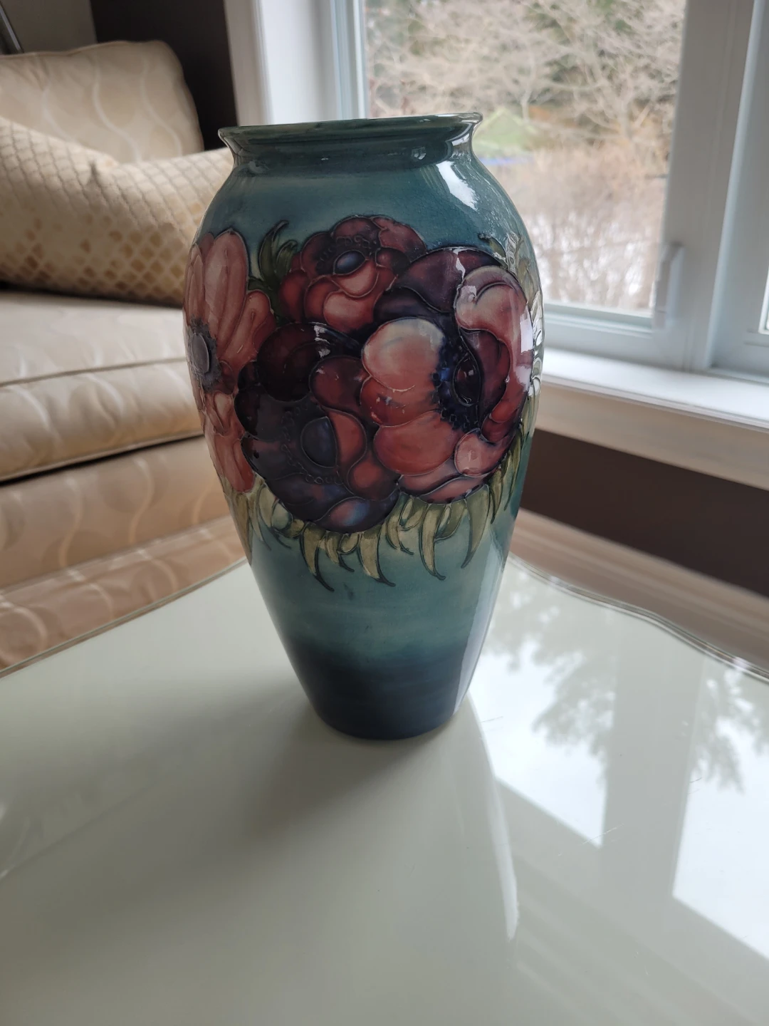 Vtg MOORECROFT Art Nouveau Floral Vase