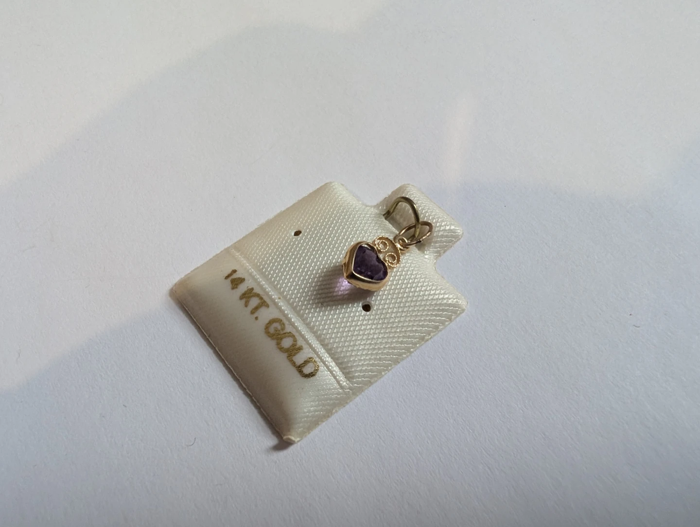 Brand New 10K Yellow Gold Amethyst Pendant For Sale - photo 2