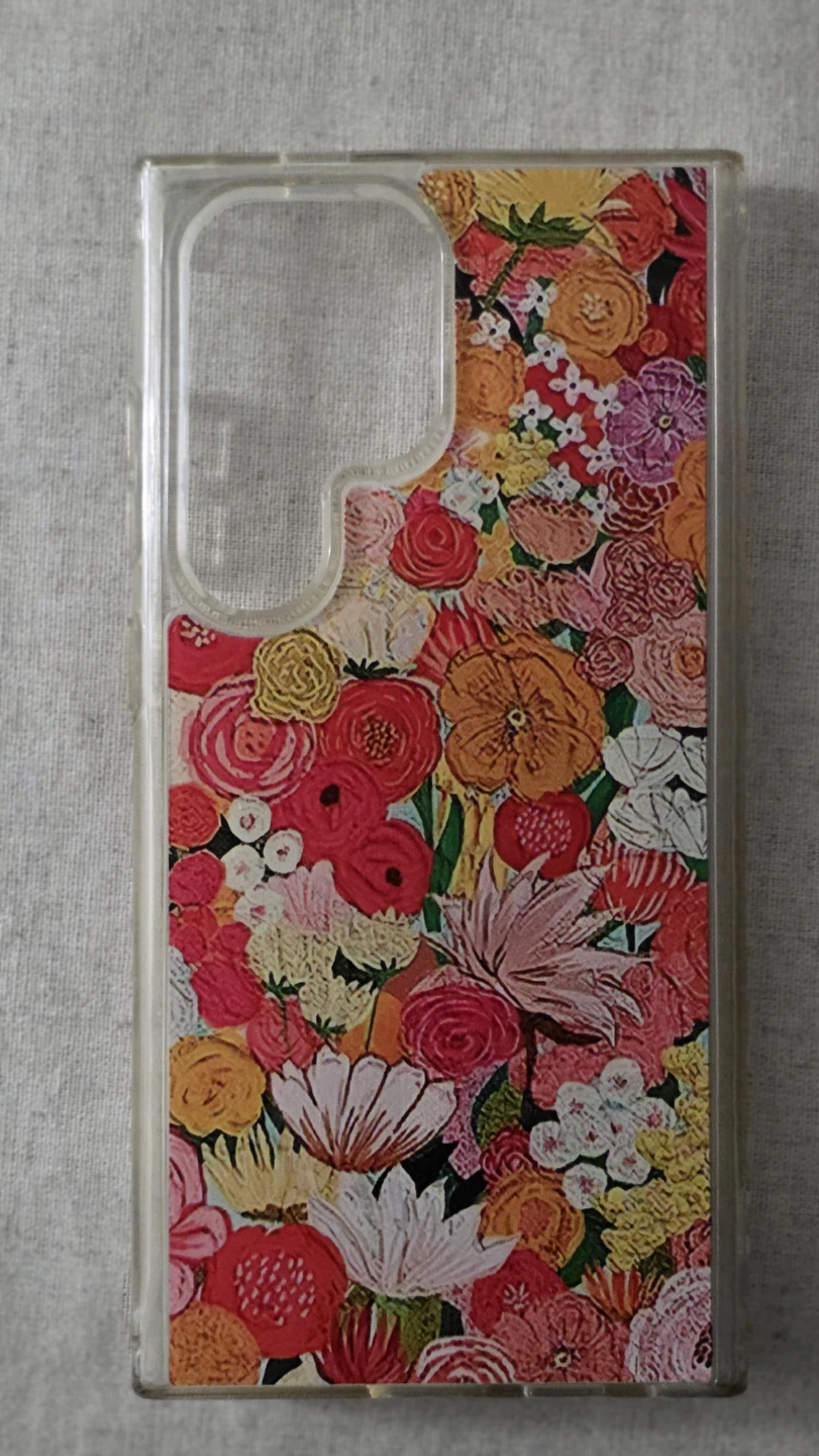 Floral Clear Phone Case with MagSafe samsung s24 ultra
