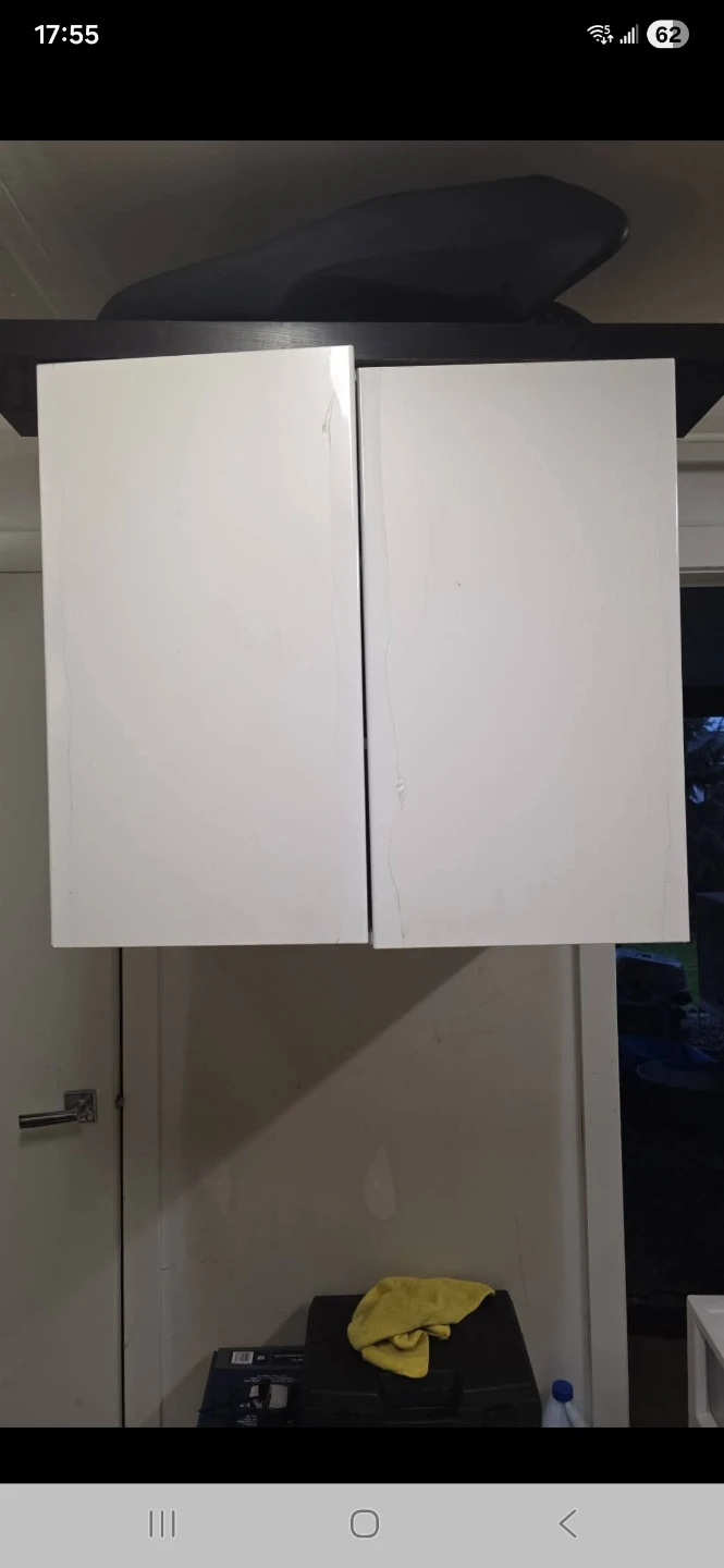 White Wall Cabinet with 3 Shelves