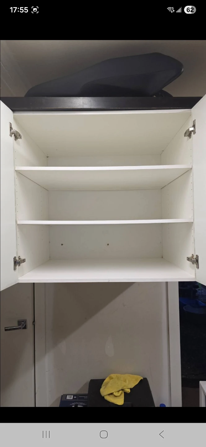 White Wall Cabinet with 3 Shelves - photo 2