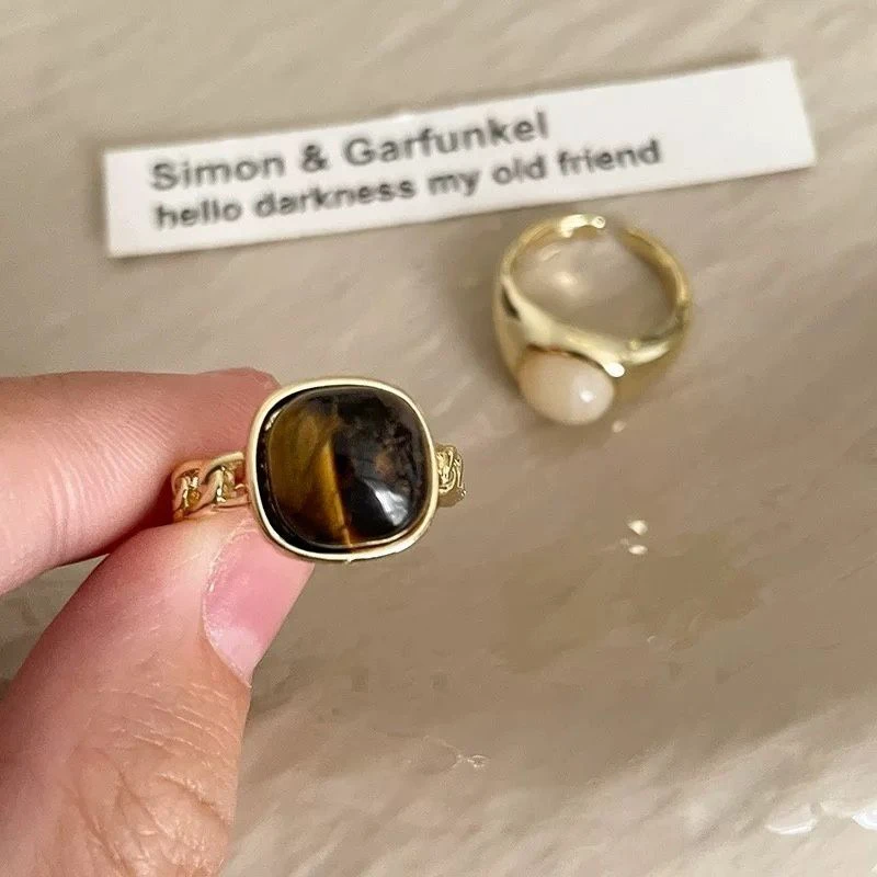 Tiger's Eye and Cream Stone Ring - photo 2